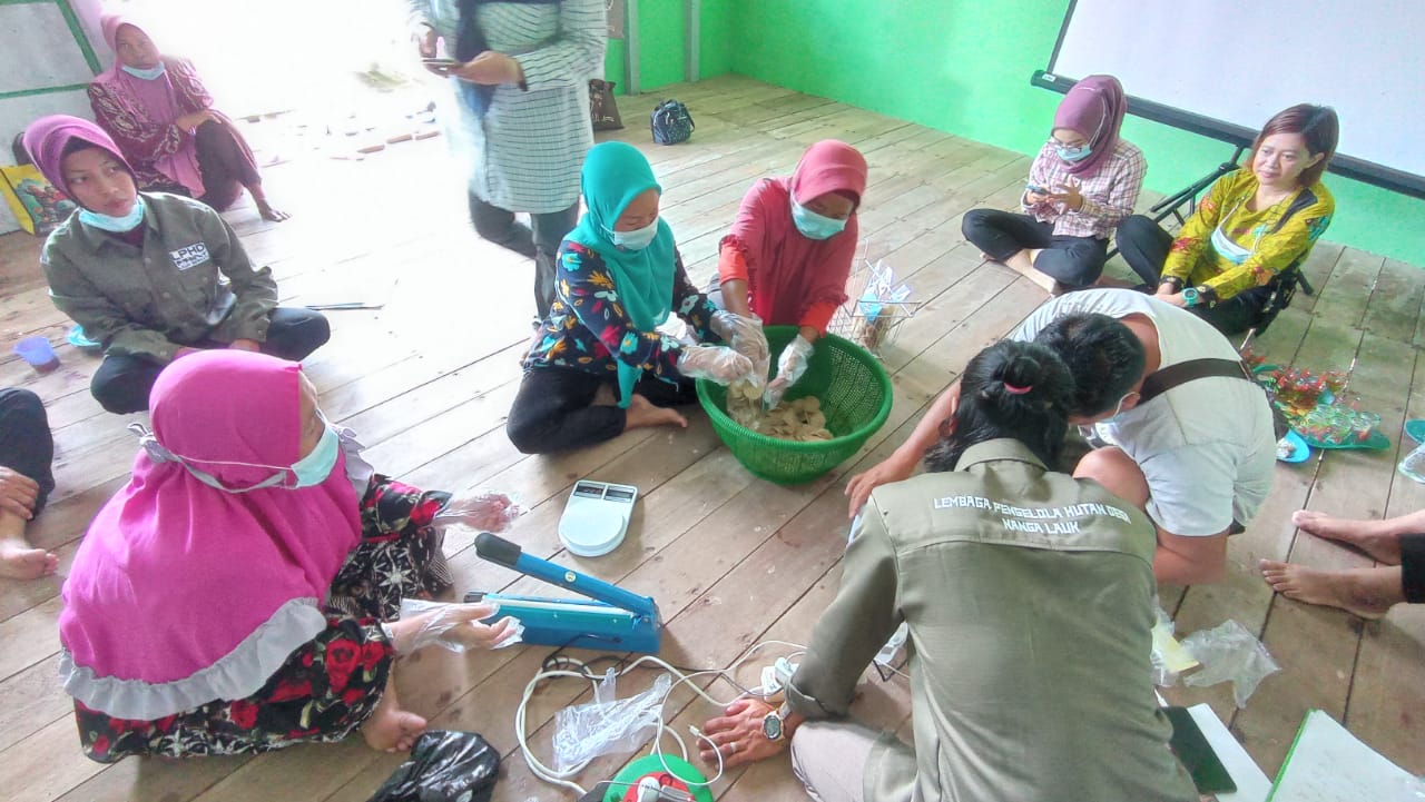 Dinas Perikanan Kapuas Hulu sedang melatihan pembuatan kerupuk kering